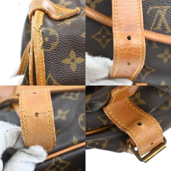 LOUIS VUITTON Logo Saumur 43 Shoulder Bag Monogram Leather Brown M42252 98MA210 - Picture 10 of 16